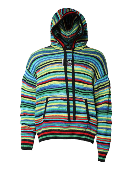 Dolce & Gabbana Multicolor Cotton Hooded Pullover Sweater – IT48 | M par Dolce & Gabbana | Disponible sur Sandy Store ByNet