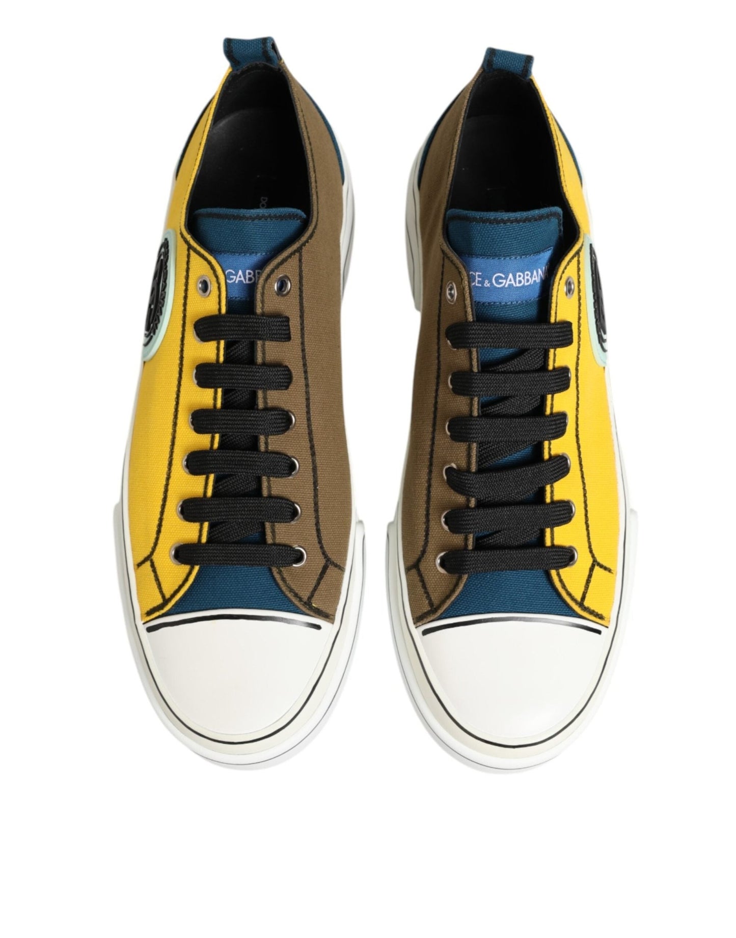 Dolce & Gabbana Multicolor Cotton Logo Low Top Sneakers Shoes – EU44/US11 par Dolce & Gabbana | Disponible sur Sandy Store ByNet