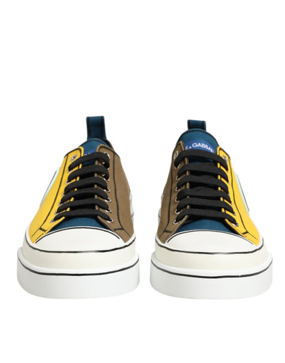 Dolce & Gabbana Multicolor Cotton Logo Low Top Sneakers Shoes – EU44/US11 par Dolce & Gabbana | Disponible sur Sandy Store ByNet