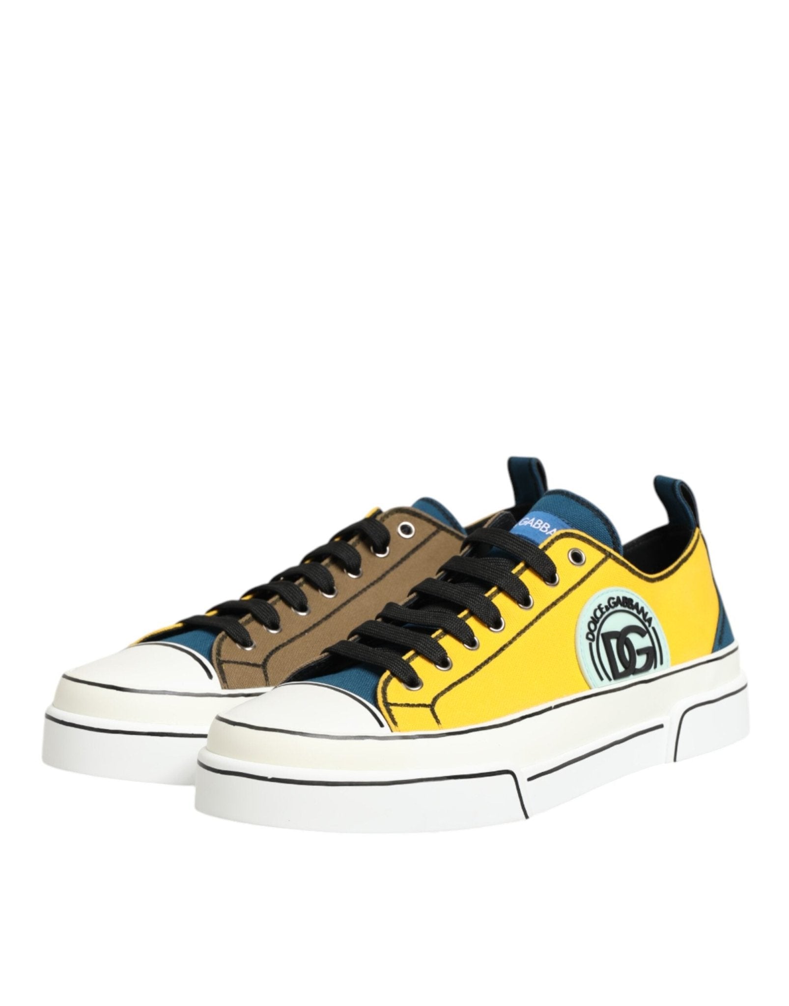 Dolce & Gabbana Multicolor Cotton Logo Low Top Sneakers Shoes – EU44/US11 par Dolce & Gabbana | Disponible sur Sandy Store ByNet