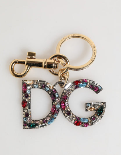 Dolce & Gabbana Multicolor Crystal DG Logo Gold Keychain Charm Keyring – par Dolce & Gabbana | Disponible sur Sandy Store ByNet