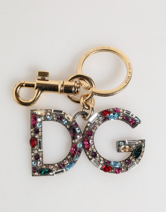 Dolce & Gabbana Multicolor Crystal DG Logo Gold Keychain Charm Keyring – par Dolce & Gabbana | Disponible sur Sandy Store ByNet
