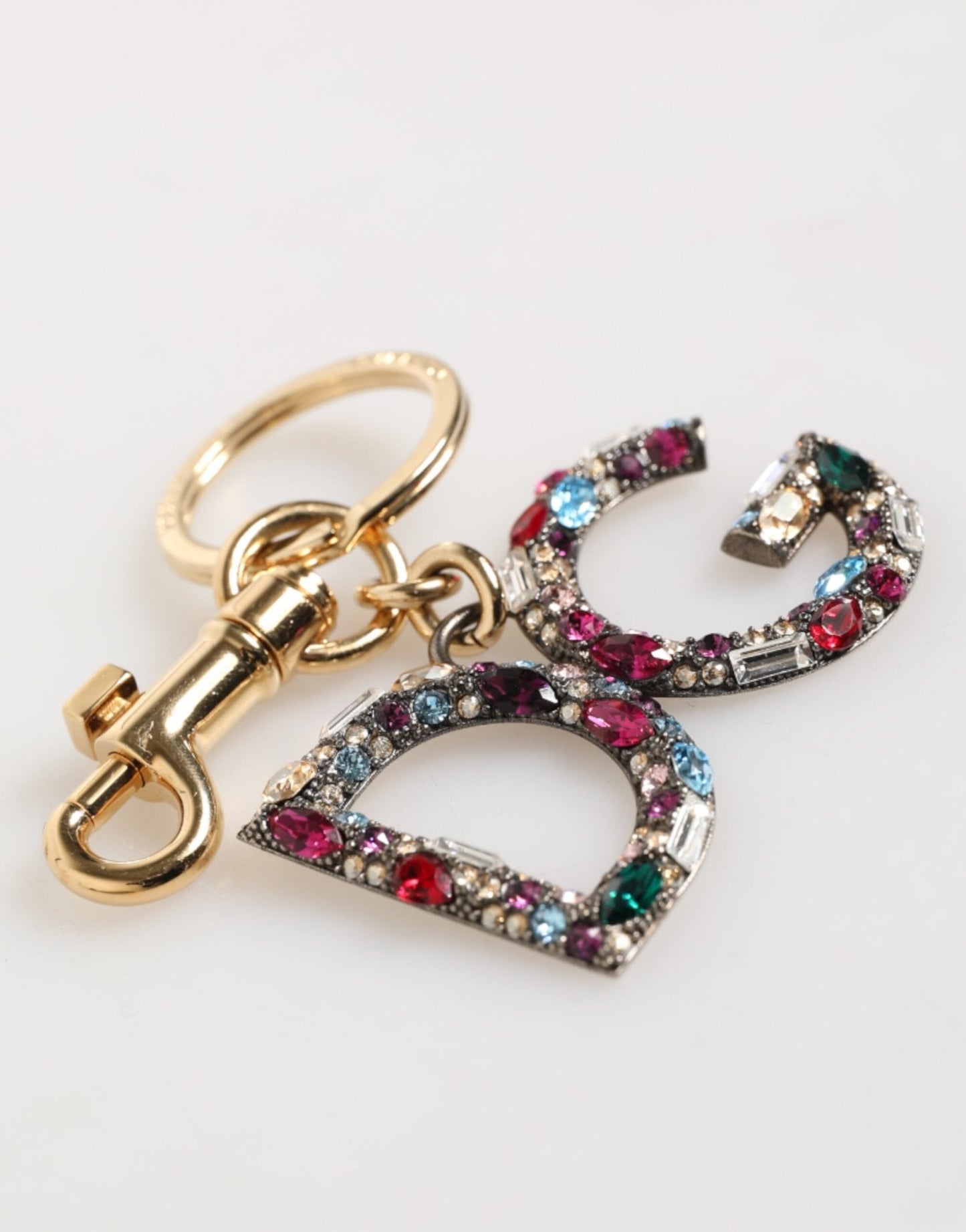 Dolce & Gabbana Multicolor Crystal DG Logo Gold Keychain Charm Keyring – par Dolce & Gabbana | Disponible sur Sandy Store ByNet