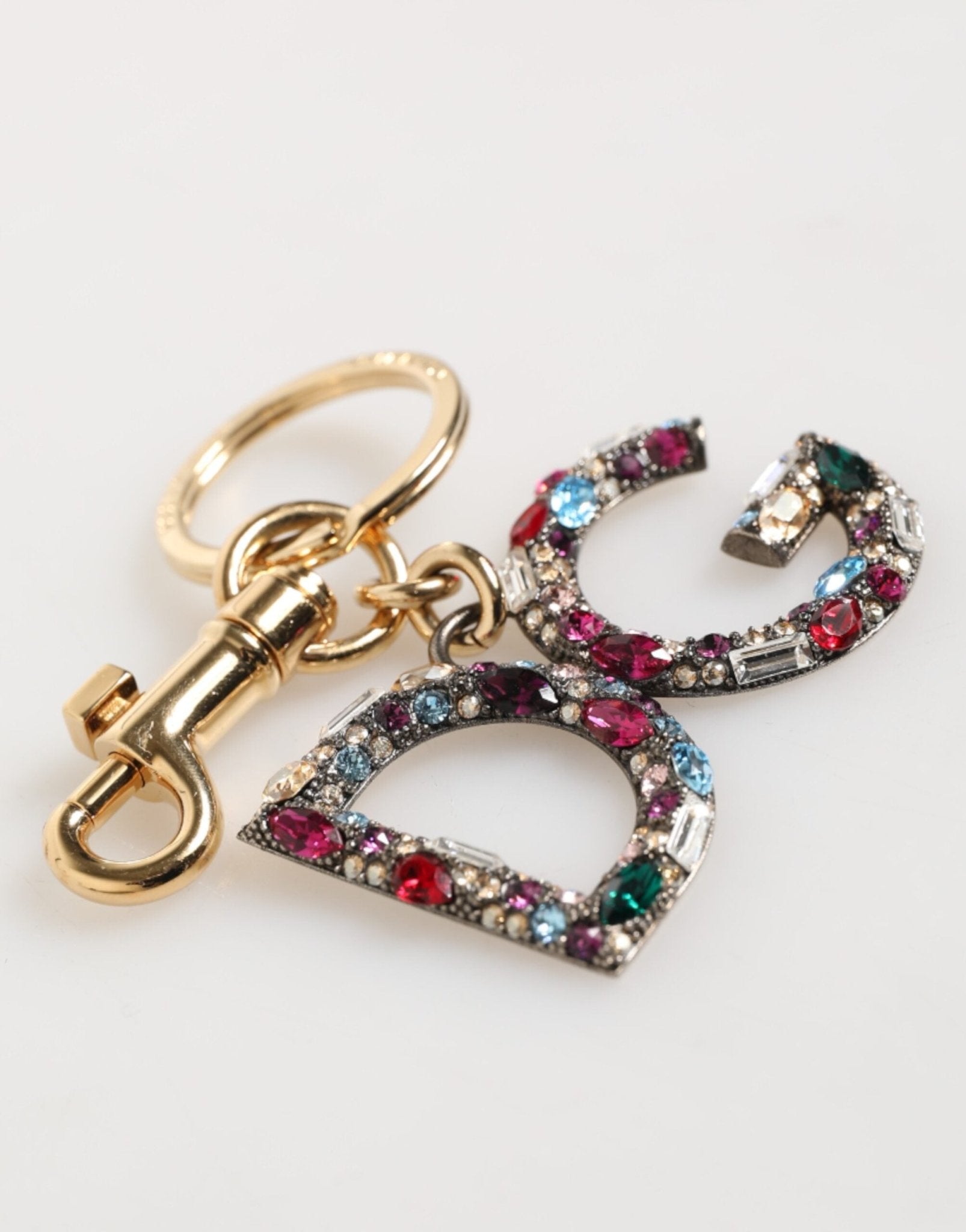 Dolce & Gabbana Multicolor Crystal DG Logo Gold Keychain Charm Keyring – par Dolce & Gabbana | Disponible sur Sandy Store ByNet