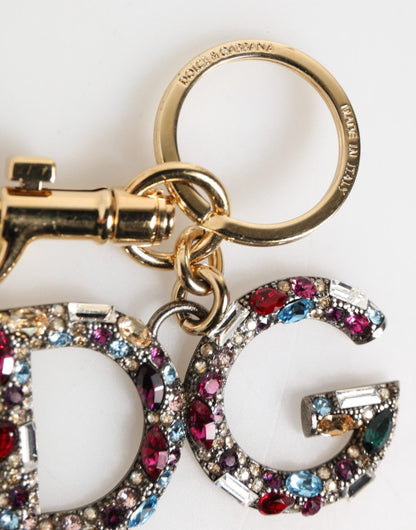 Dolce & Gabbana Multicolor Crystal DG Logo Gold Keychain Charm Keyring – par Dolce & Gabbana | Disponible sur Sandy Store ByNet