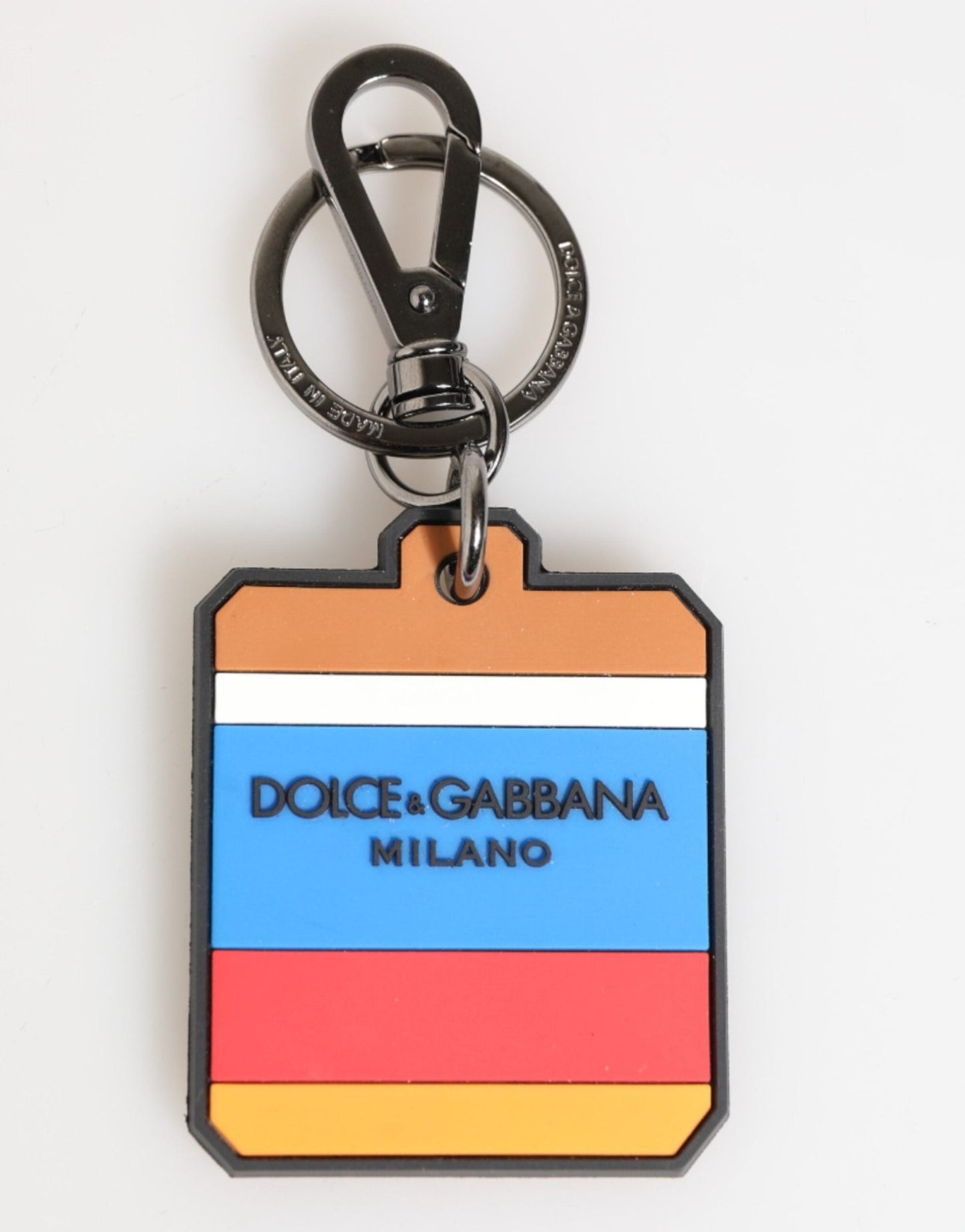 Dolce & Gabbana Multicolor DG Rubber Logo Silver Men's Keychain Keyring – par Dolce & Gabbana | Disponible sur Sandy Store ByNet