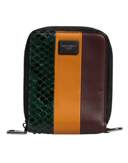 Dolce & Gabbana Multicolor Exotic Leather DG Bifold Card Holder Wallet - Sandy Store ByNet