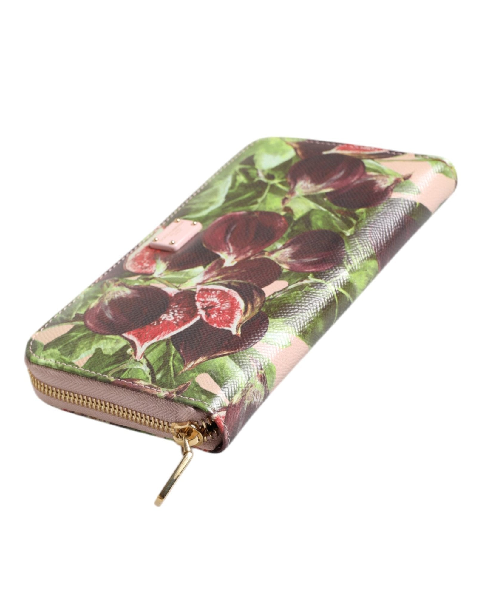 Dolce & Gabbana Multicolor Fig Fruit Dauphine Leather Zip Around Continental Wallet - Sandy Store ByNet