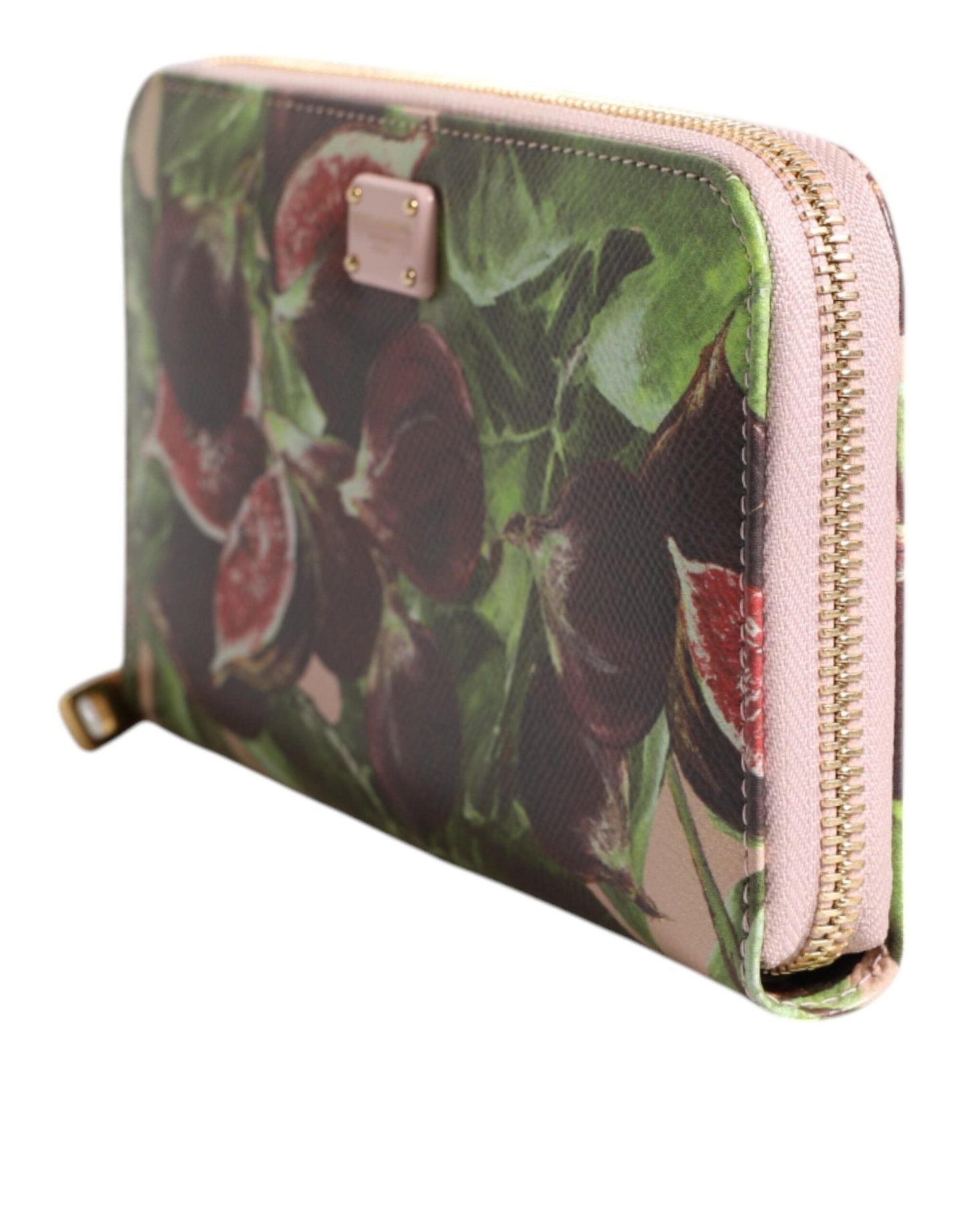 Dolce & Gabbana Multicolor Fig Fruit Dauphine Leather Zip Around Continental Wallet - Sandy Store ByNet