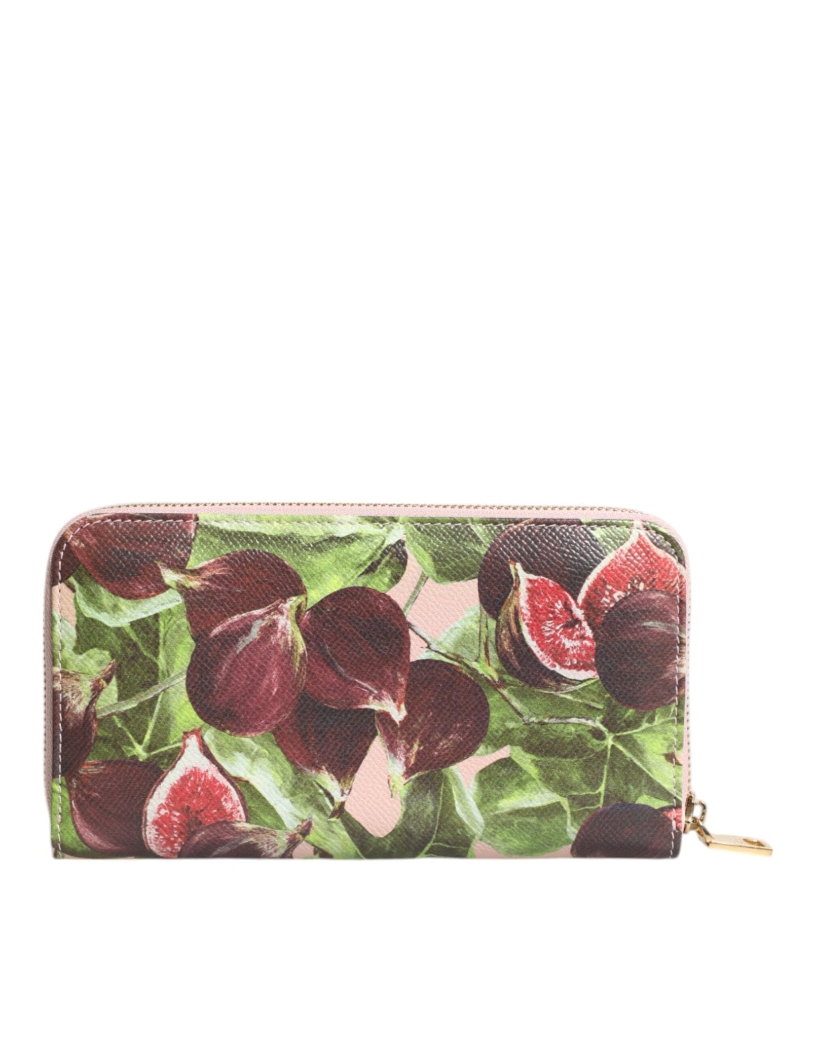 Dolce & Gabbana Multicolor Fig Fruit Dauphine Leather Zip Around Continental Wallet - Sandy Store ByNet