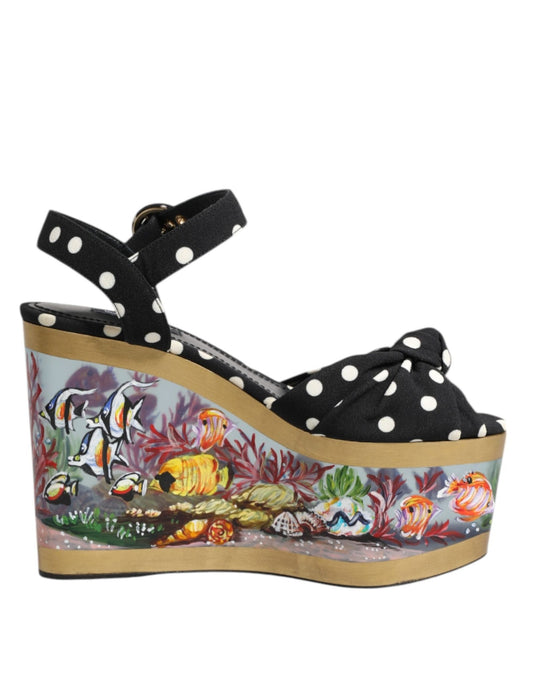 Dolce & Gabbana Multicolor Fish Polka Dot Wedge Sandals Shoes – EU37/US6.5 par Dolce & Gabbana | Disponible sur Sandy Store ByNet