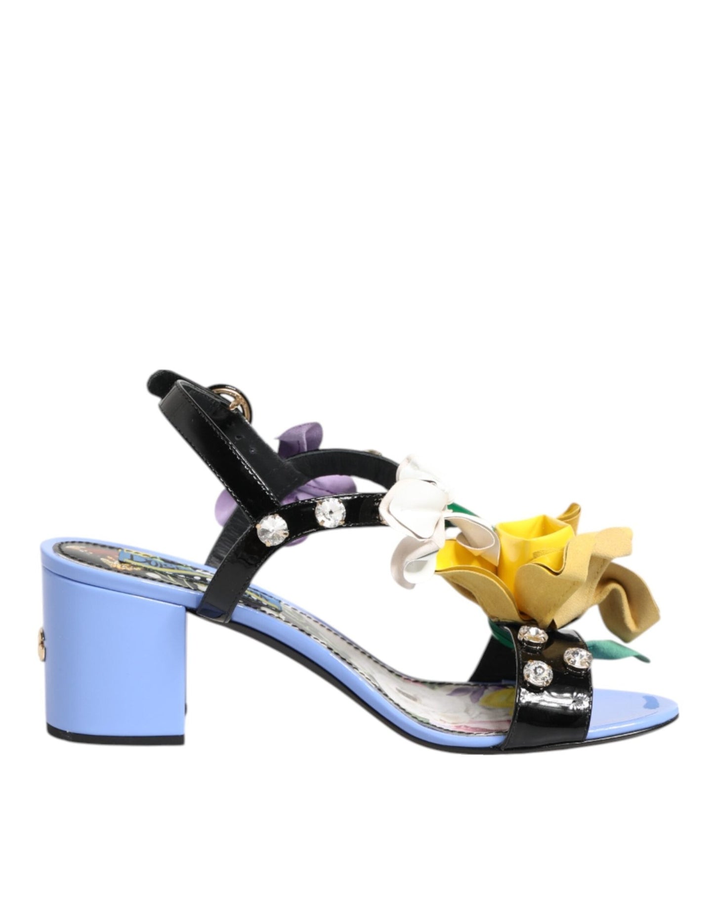 Dolce & Gabbana Multicolor Floral Appliqué Crystal Sandal Shoes – EU37/US6.5 par Dolce & Gabbana | Disponible sur Sandy Store ByNet