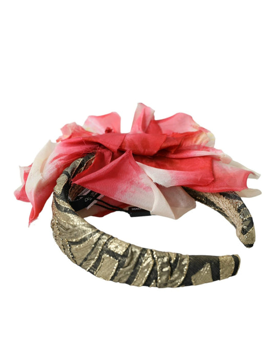 Dolce & Gabbana Multicolor Floral Applique Silk Women Headband Diadem - Sandy Store ByNet