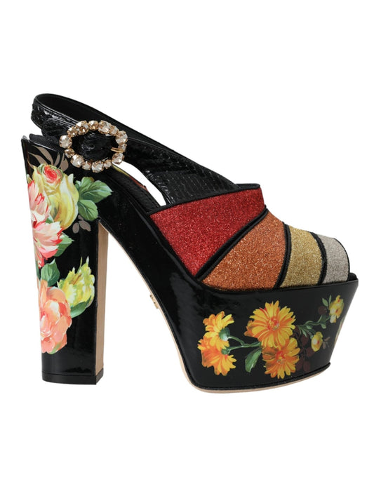 Dolce & Gabbana Multicolor Floral Crystal Platform Sandals Shoes – EU37/US6.5 par Dolce & Gabbana | Disponible sur Sandy Store ByNet