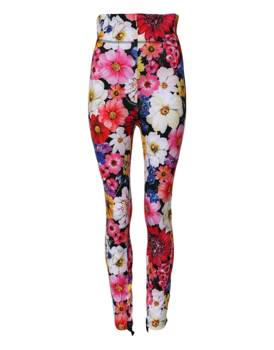 Dolce & Gabbana Multicolor Floral High Waist Leggings Pants – IT40|S par Dolce & Gabbana | Disponible sur Sandy Store ByNet
