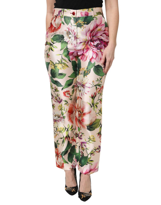 Dolce & Gabbana Multicolor Floral High Waist Straight Pants – IT36|XXS par Dolce & Gabbana | Disponible sur Sandy Store ByNet