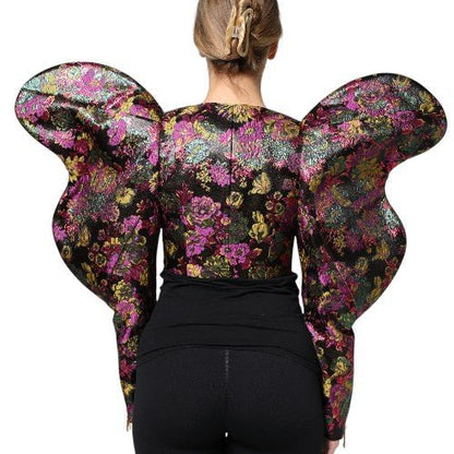 Dolce & Gabbana Multicolor Floral Jacquard Cropped Jacket - Sandy Store ByNet