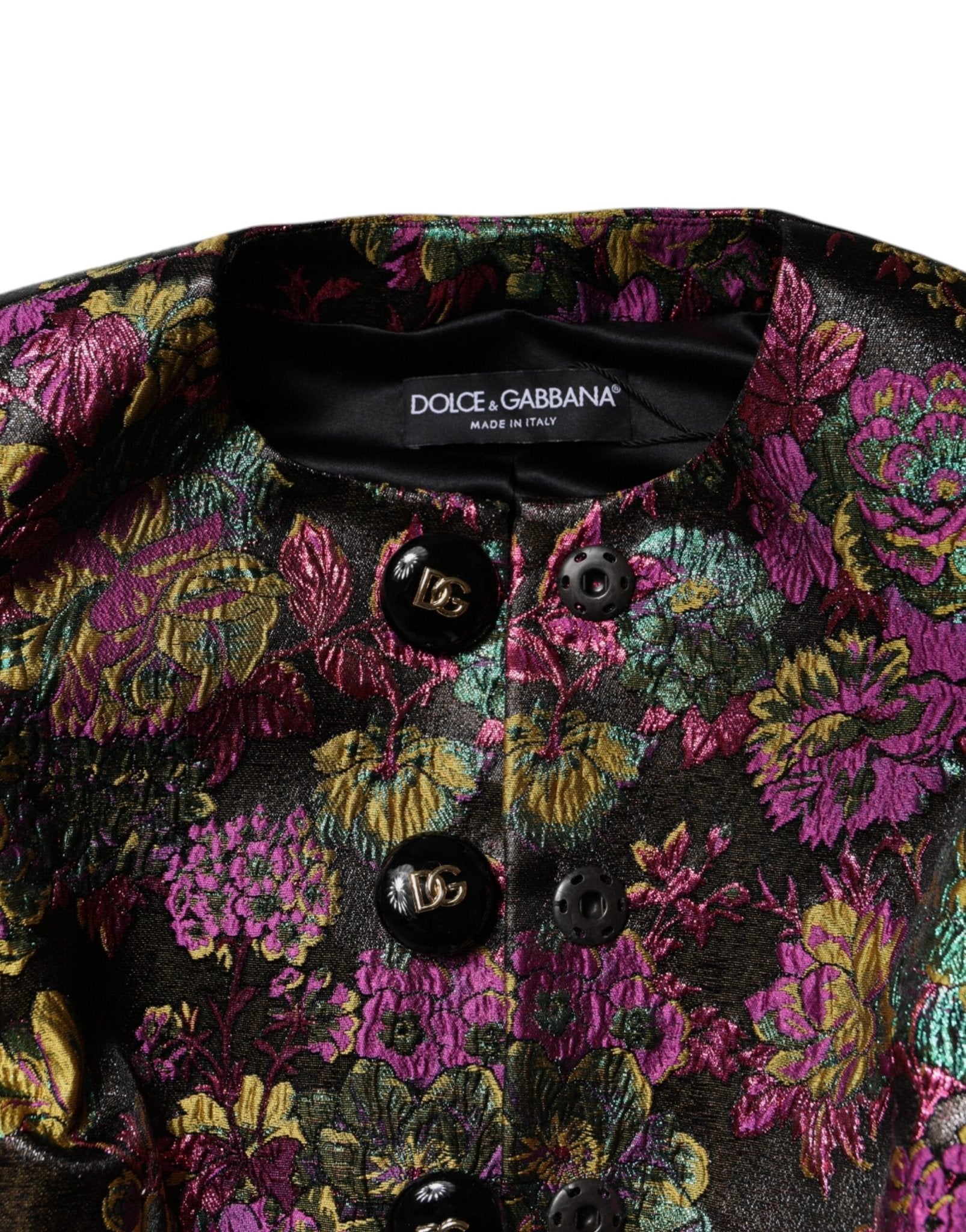 Dolce & Gabbana Multicolor Floral Jacquard Cropped Jacket - Sandy Store ByNet