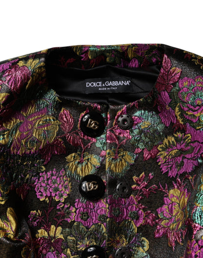 Dolce & Gabbana Multicolor Floral Jacquard Cropped Jacket - Sandy Store ByNet