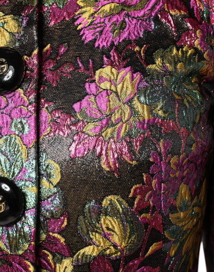 Dolce & Gabbana Multicolor Floral Jacquard Cropped Jacket - Sandy Store ByNet