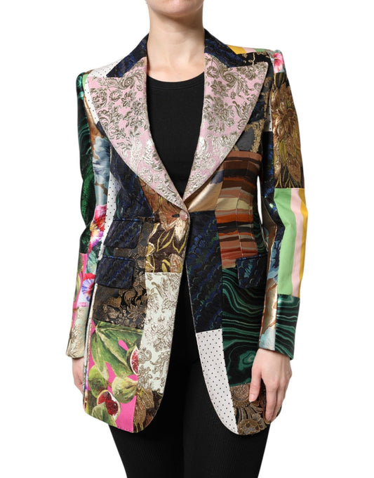 Dolce & Gabbana Multicolor Floral Patchwork Jacquard Jacket – IT36|XXS par Dolce & Gabbana | Disponible sur Sandy Store ByNet