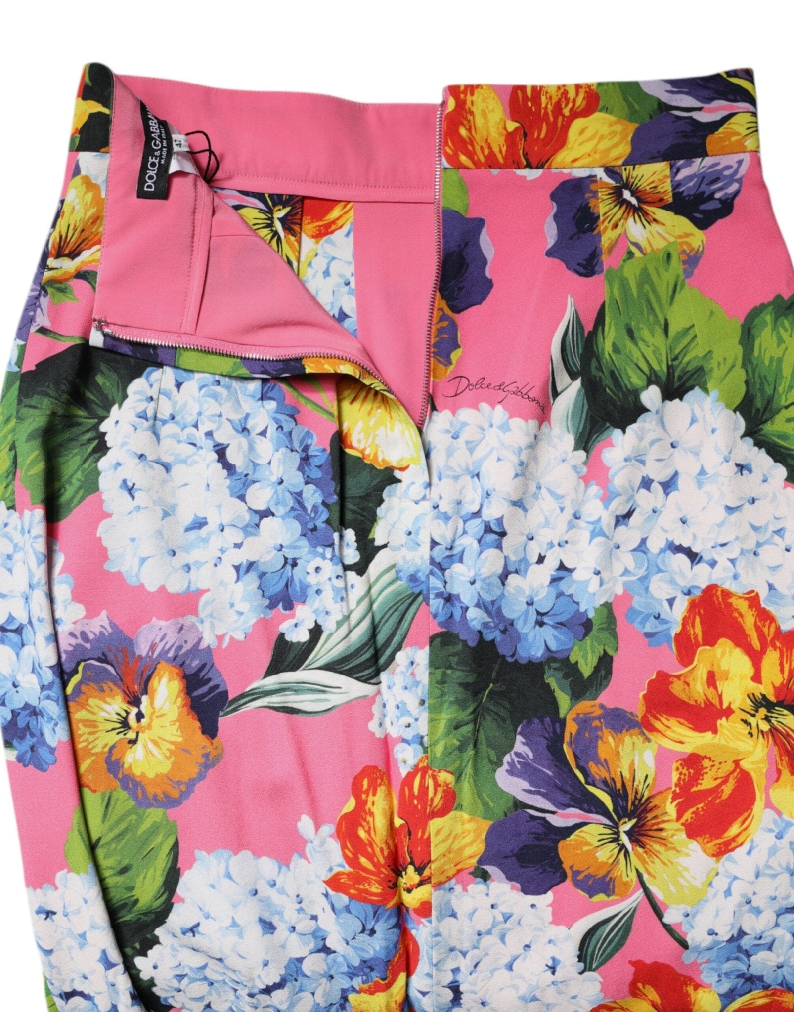 Dolce & Gabbana Multicolor Floral Print High Waist Midi Skirt - Sandy Store ByNet