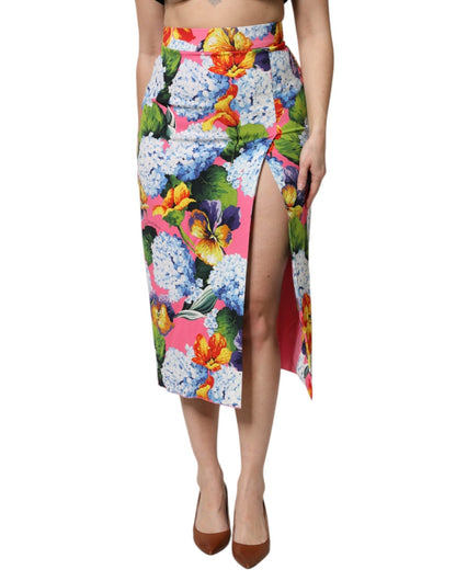 Dolce & Gabbana Multicolor Floral Print High Waist Midi Skirt – IT40|S par Dolce & Gabbana | Disponible sur Sandy Store ByNet