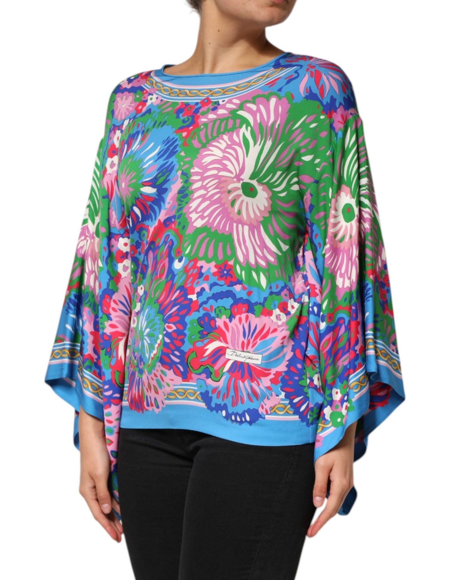 Dolce & Gabbana Multicolor Floral Printed Tunic Blouse Top – IT38 | XS par Dolce & Gabbana | Disponible sur Sandy Store ByNet