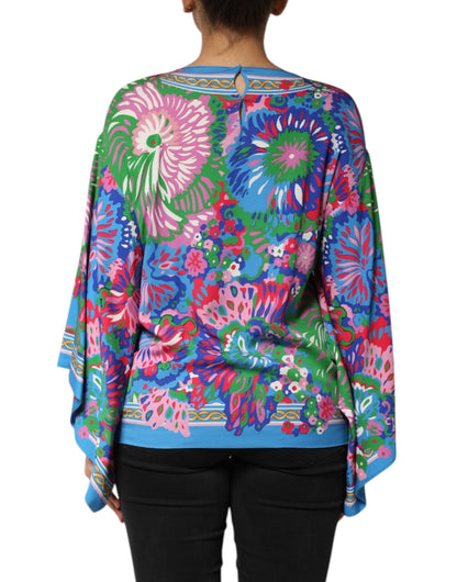 Dolce & Gabbana Multicolor Floral Printed Tunic Blouse Top – IT38 | XS par Dolce & Gabbana | Disponible sur Sandy Store ByNet