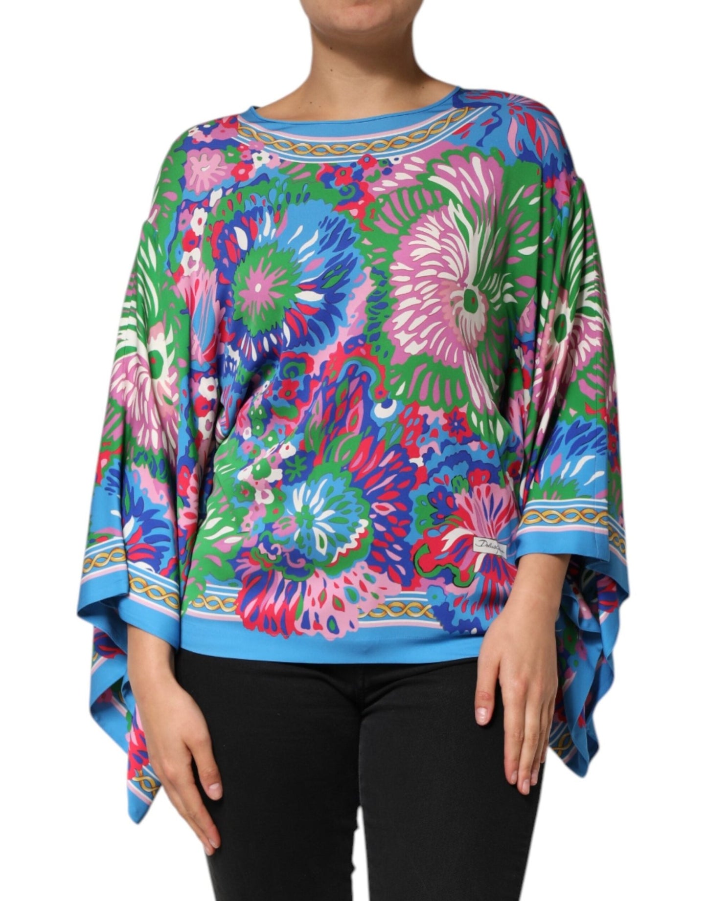 Dolce & Gabbana Multicolor Floral Printed Tunic Blouse Top – IT38 | XS par Dolce & Gabbana | Disponible sur Sandy Store ByNet