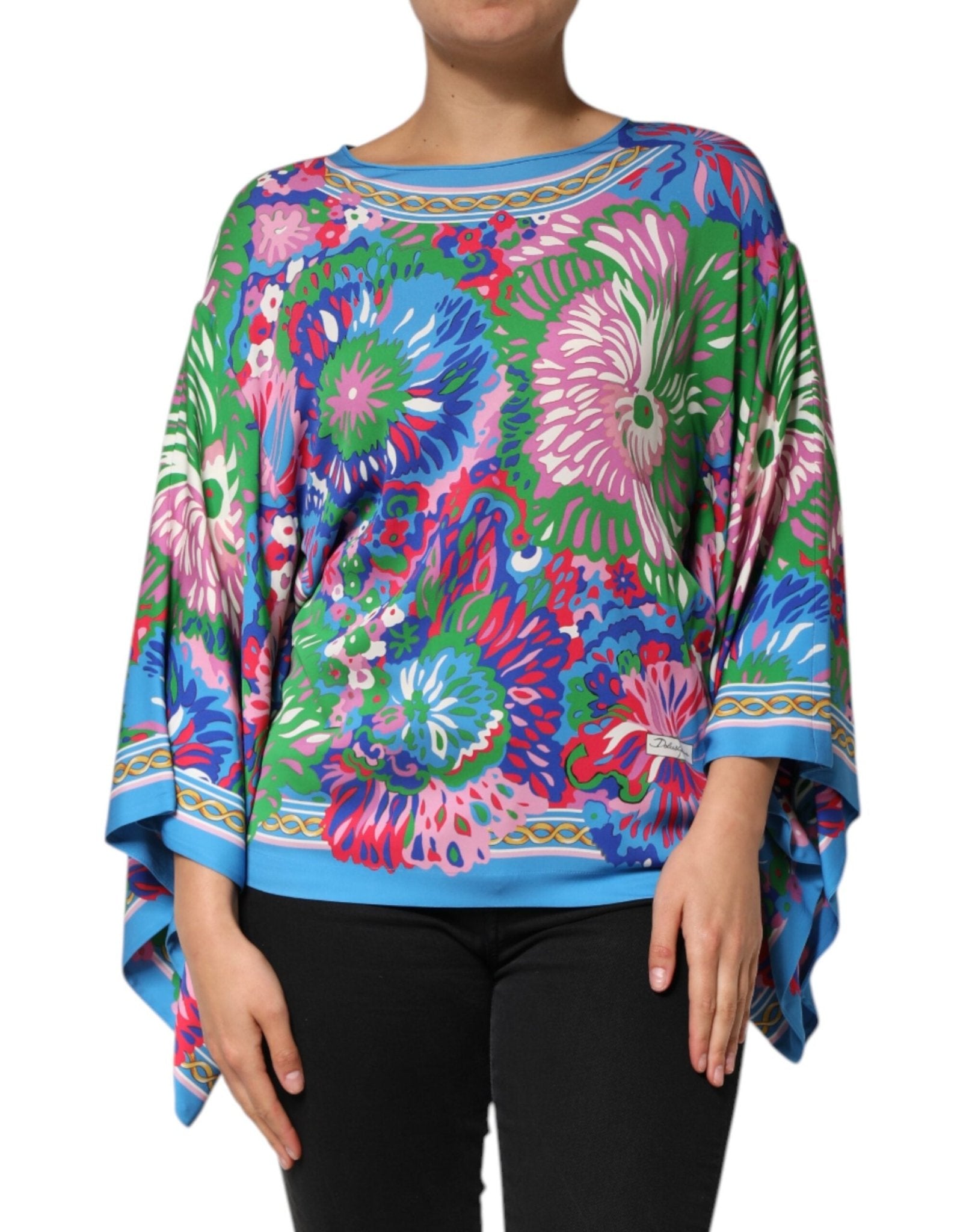 Dolce & Gabbana Multicolor Floral Printed Tunic Blouse Top – IT38 | XS par Dolce & Gabbana | Disponible sur Sandy Store ByNet