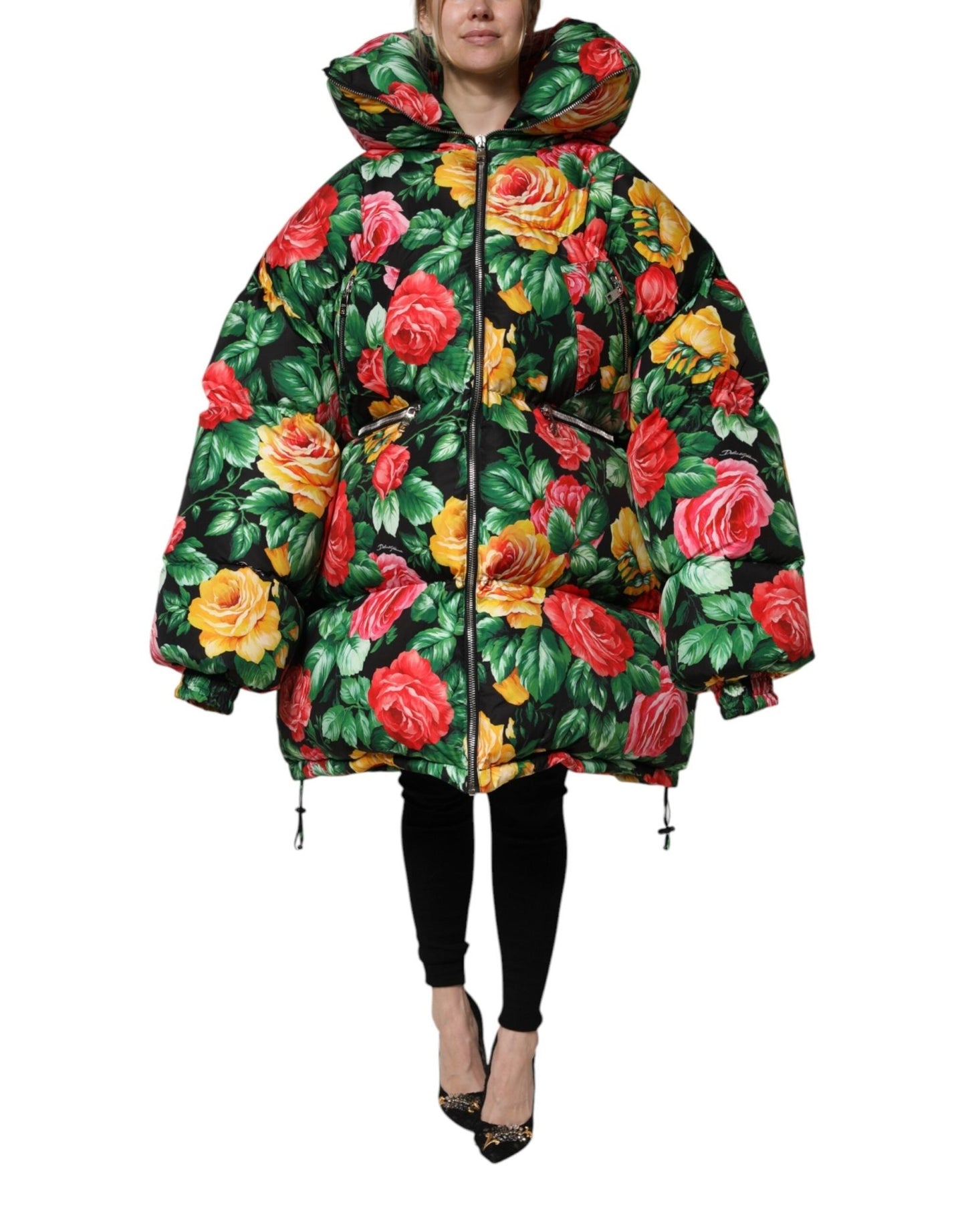 Dolce & Gabbana Multicolor Floral Puffer Hooded Jacket – IT42|M par Dolce & Gabbana | Disponible sur Sandy Store ByNet