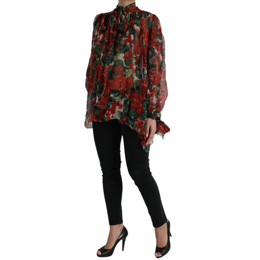Dolce & Gabbana Multicolor Floral Silk Collar Blouse – IT42|M par Dolce & Gabbana | Disponible sur Sandy Store ByNet