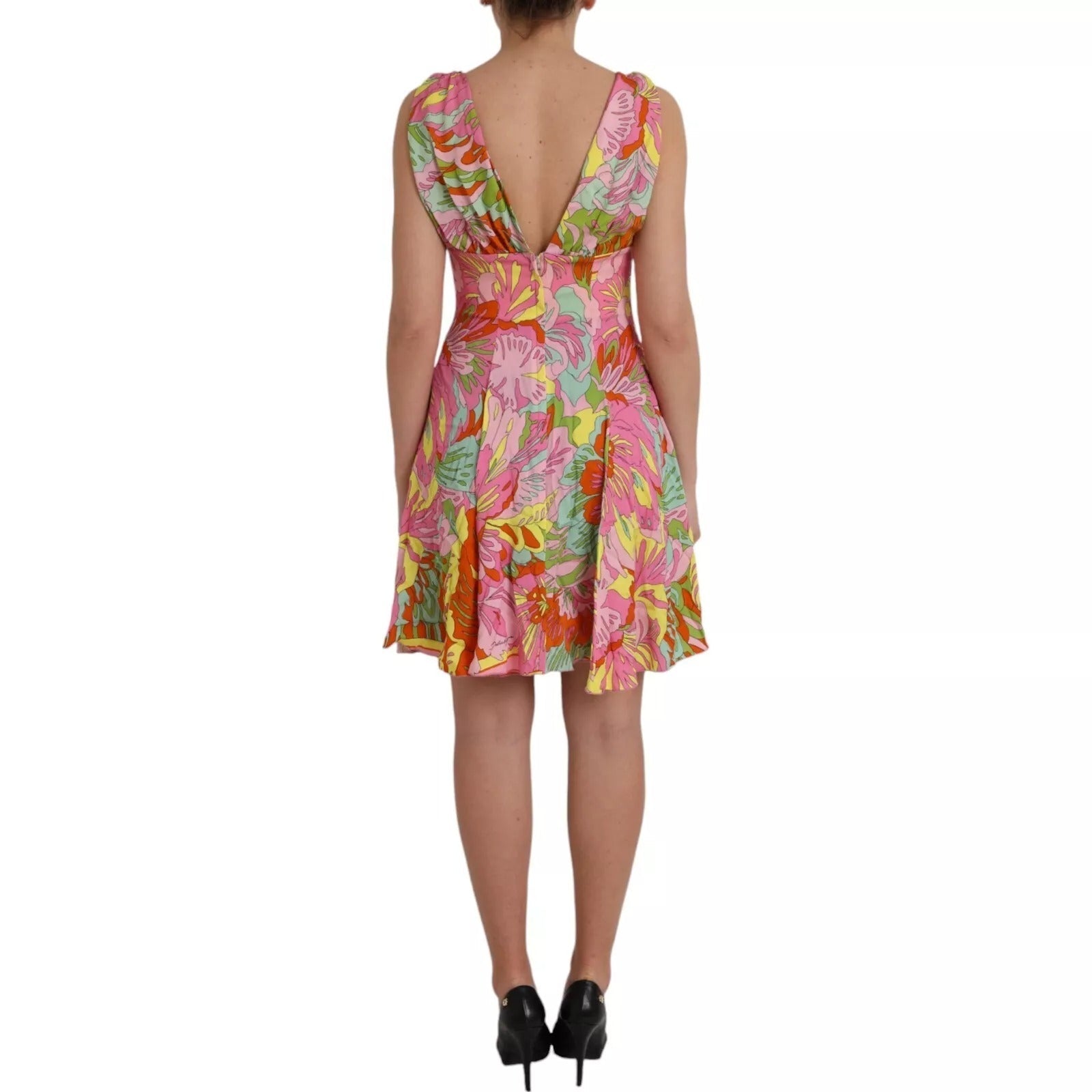 Dolce & Gabbana Multicolor Floral Silk Flared Mini Dress – IT40|S par Dolce & Gabbana | Disponible sur Sandy Store ByNet