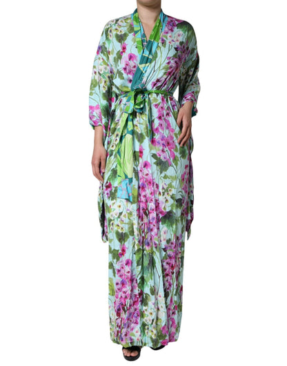 Dolce & Gabbana Multicolor Floral Silk Stretch Wrap Dress - Sandy Store ByNet