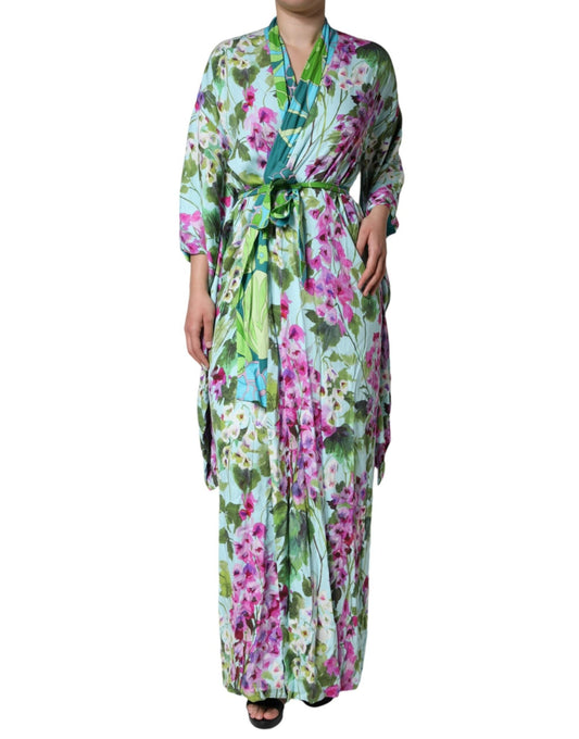 Dolce & Gabbana Multicolor Floral Silk Stretch Wrap Dress - Sandy Store ByNet