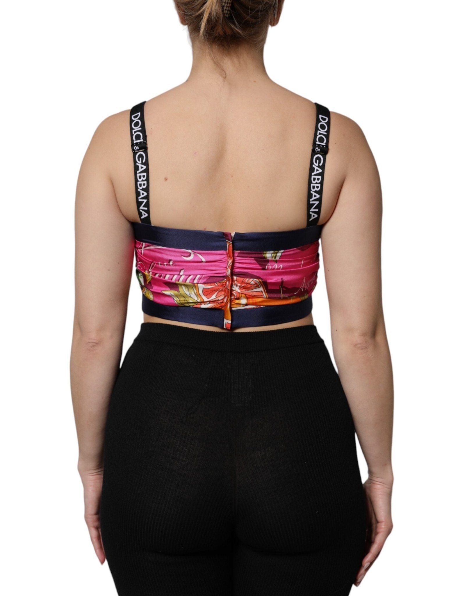 Dolce & Gabbana Multicolor Floral Sleeveless Bustier Cropped Top - Sandy Store ByNet