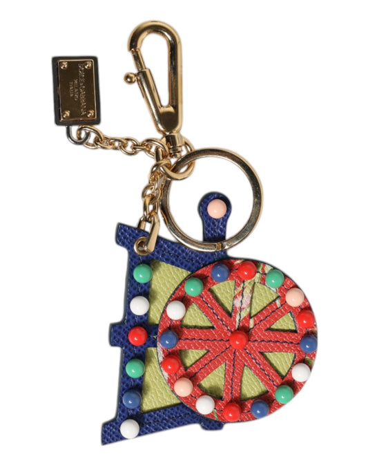 Dolce & Gabbana Multicolor Gold Tone Carretto Keychain Keyring – par Dolce & Gabbana | Disponible sur Sandy Store ByNet