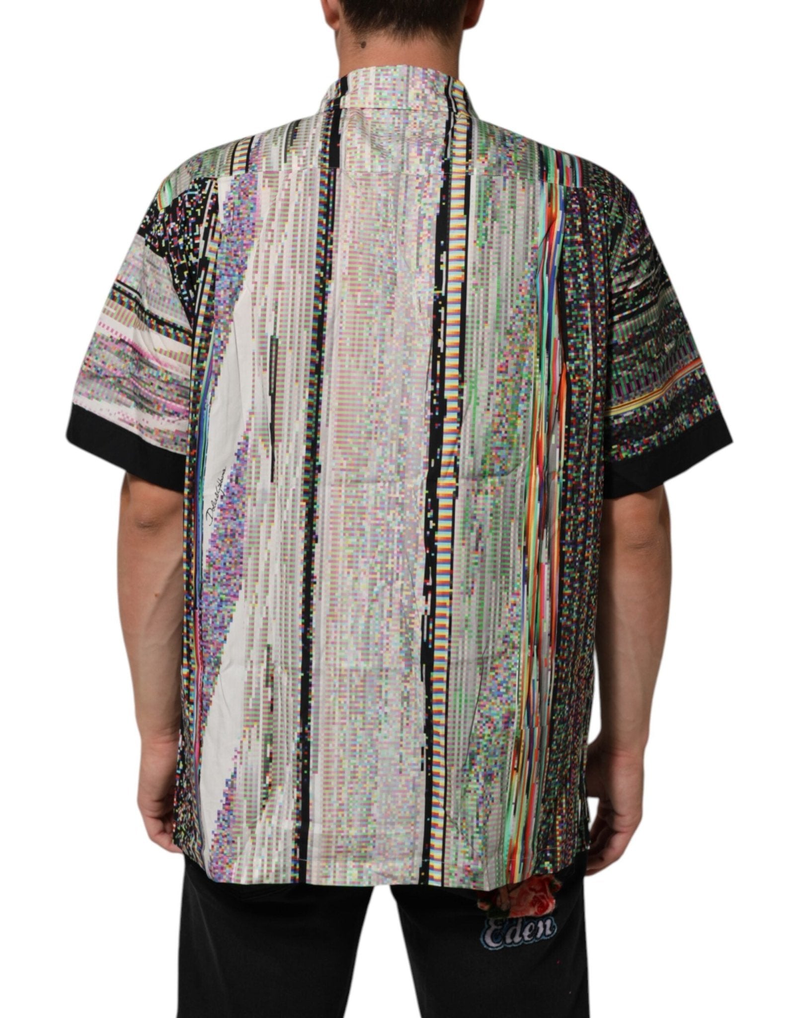 Dolce & Gabbana Multicolor Graphic Collared Casual Shirt – IT42 | XL par Dolce & Gabbana | Disponible sur Sandy Store ByNet