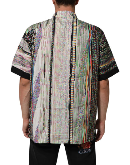 Dolce & Gabbana Multicolor Graphic Collared Casual Shirt – IT42 | XL par Dolce & Gabbana | Disponible sur Sandy Store ByNet