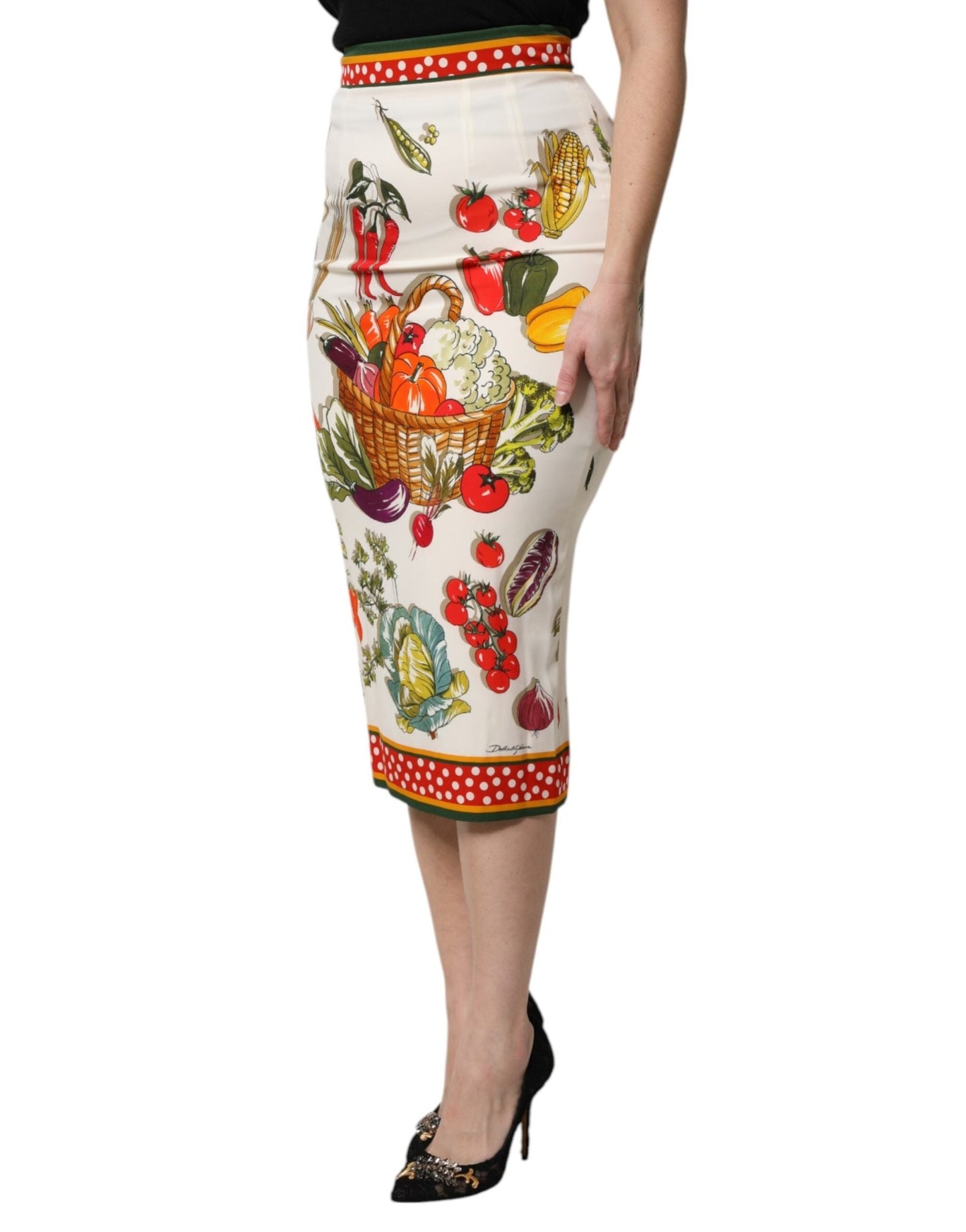 Dolce & Gabbana Multicolor High Waist Pencil Cut Midi Skirt - Sandy Store ByNet