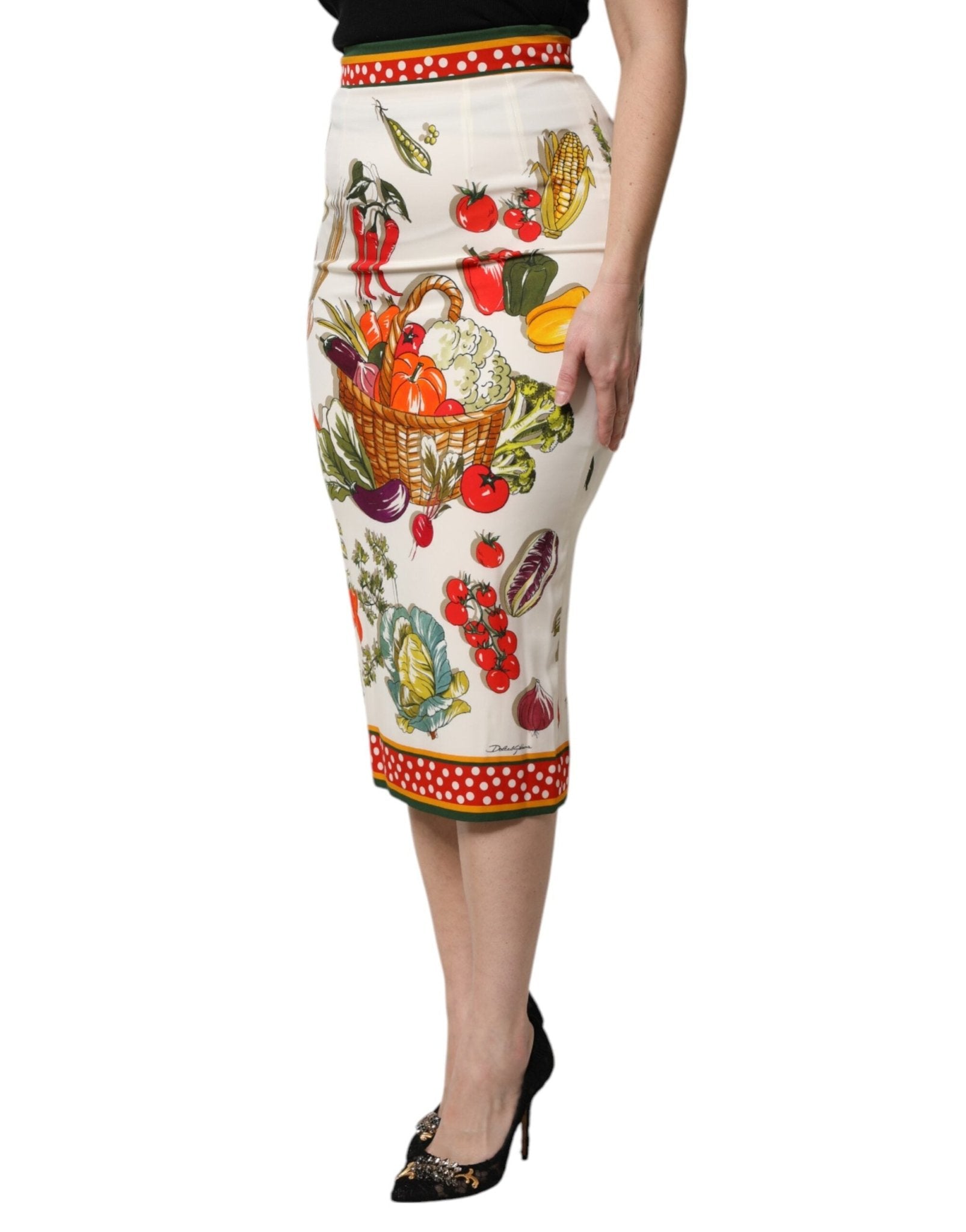 Dolce & Gabbana Multicolor High Waist Pencil Cut Midi Skirt - Sandy Store ByNet