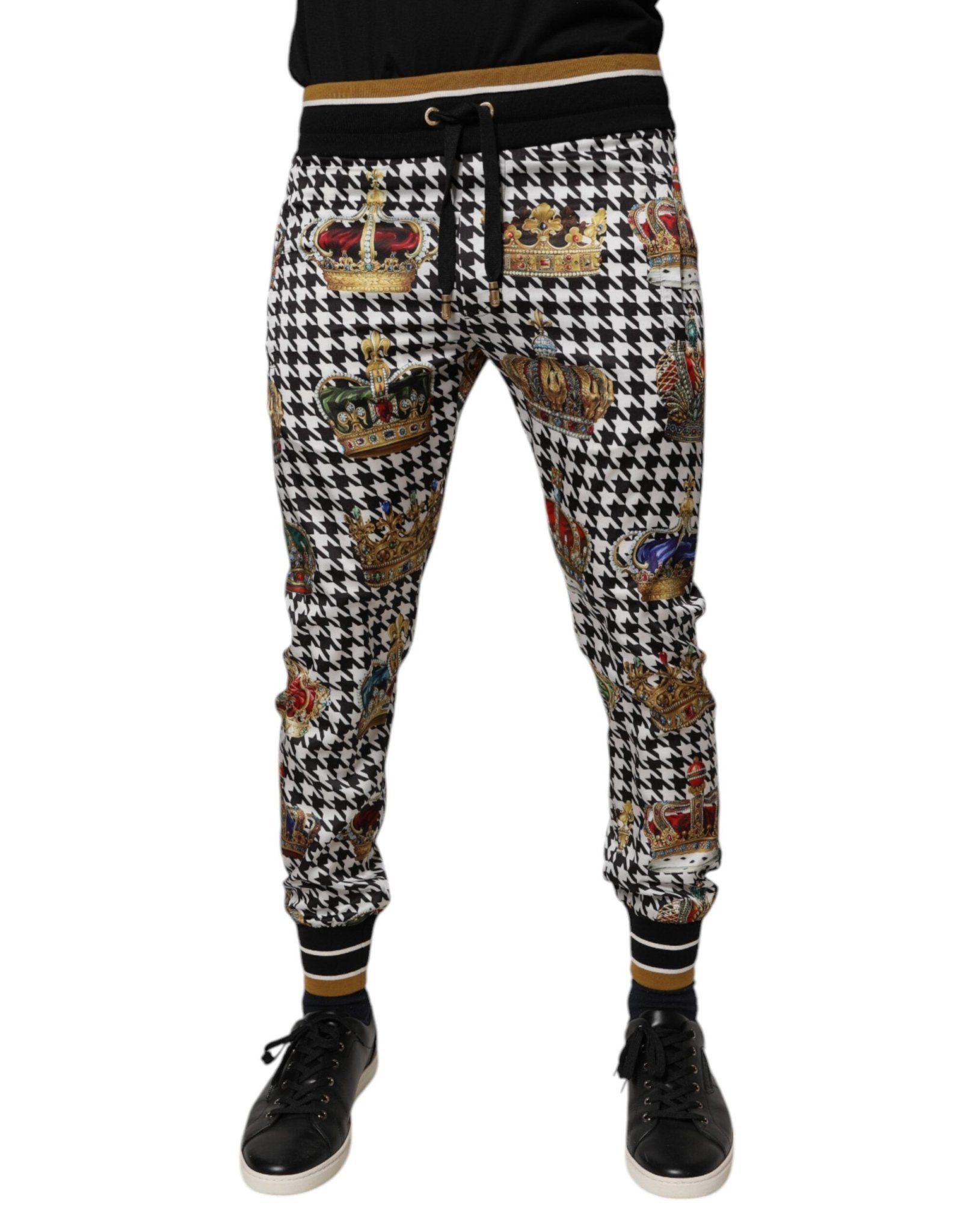 Dolce & Gabbana Multicolor Houndstooth Crown Men Sweatpants Pants – IT44 | XS par Dolce & Gabbana | Disponible sur Sandy Store ByNet