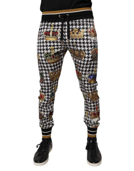 Dolce & Gabbana Multicolor Houndstooth Crown Men Sweatpants Pants – IT44 | XS par Dolce & Gabbana | Disponible sur Sandy Store ByNet