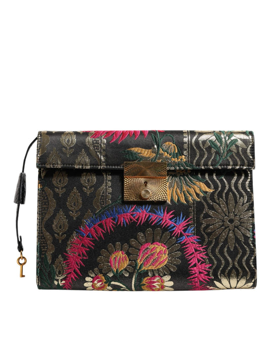 Dolce & Gabbana Multicolor Jacquard Floral Document Briefcase Bag – par Dolce & Gabbana | Disponible sur Sandy Store ByNet