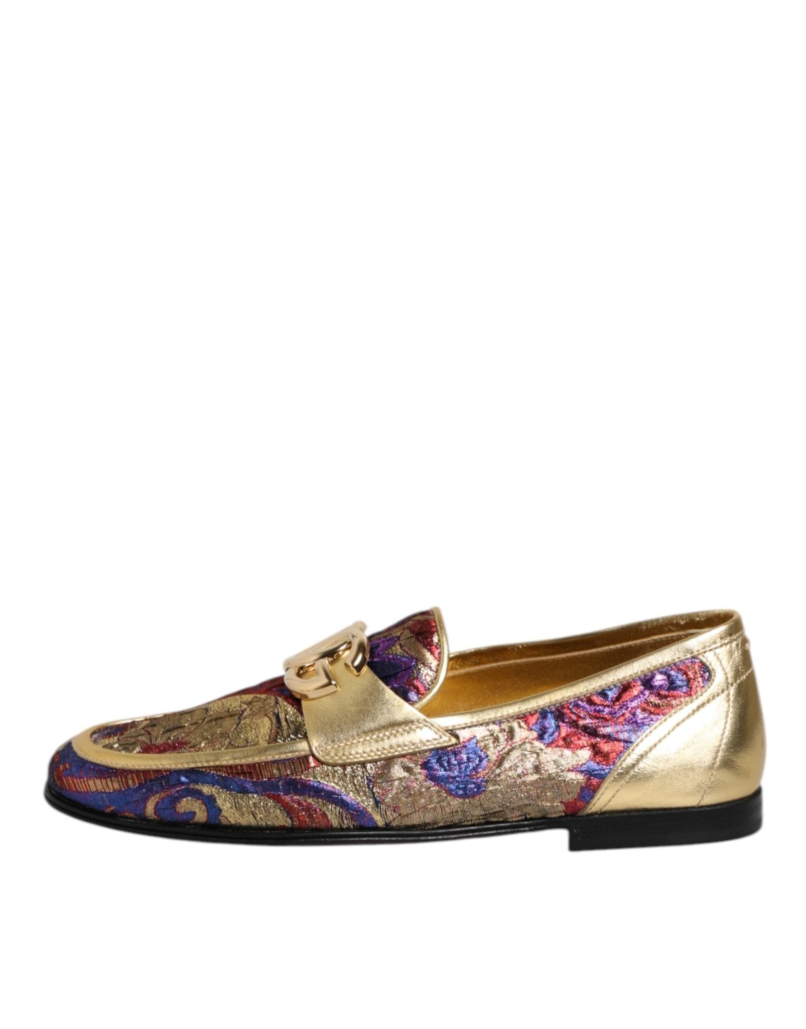 Dolce & Gabbana Multicolor Jacquard Gold DG Logo Loafer Shoes – EU39/US6 par Dolce & Gabbana | Disponible sur Sandy Store ByNet