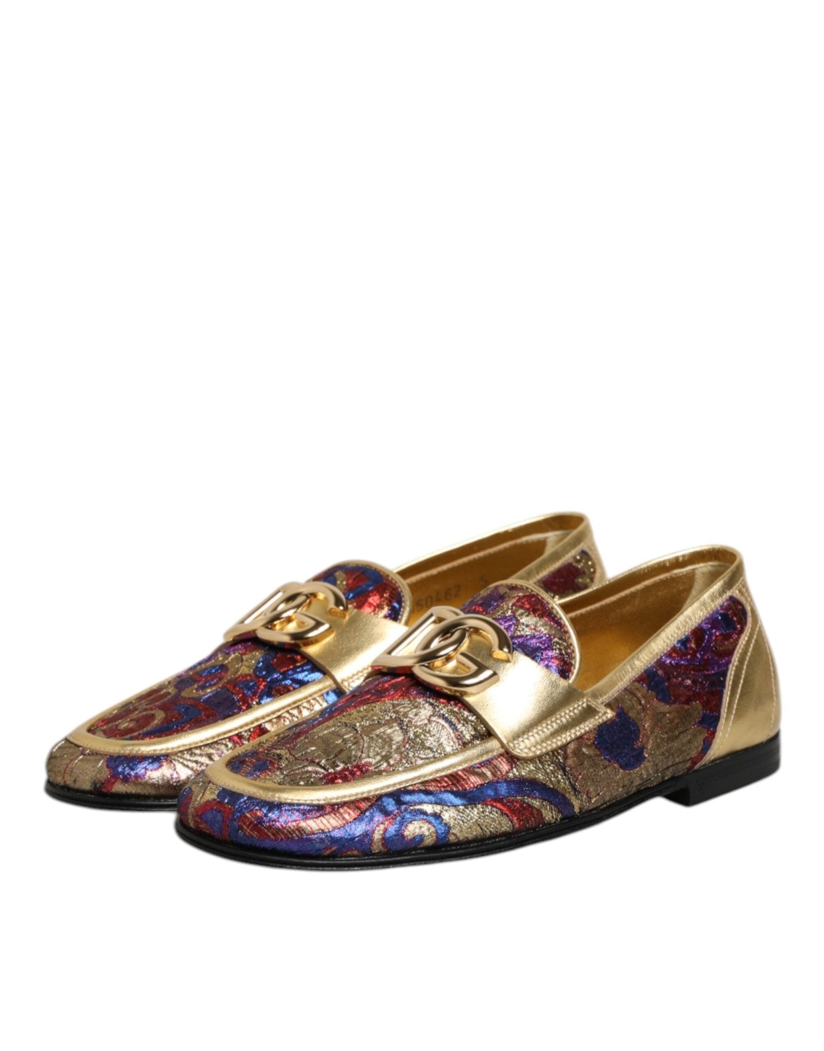 Dolce & Gabbana Multicolor Jacquard Gold DG Logo Loafer Shoes – EU39/US6 par Dolce & Gabbana | Disponible sur Sandy Store ByNet