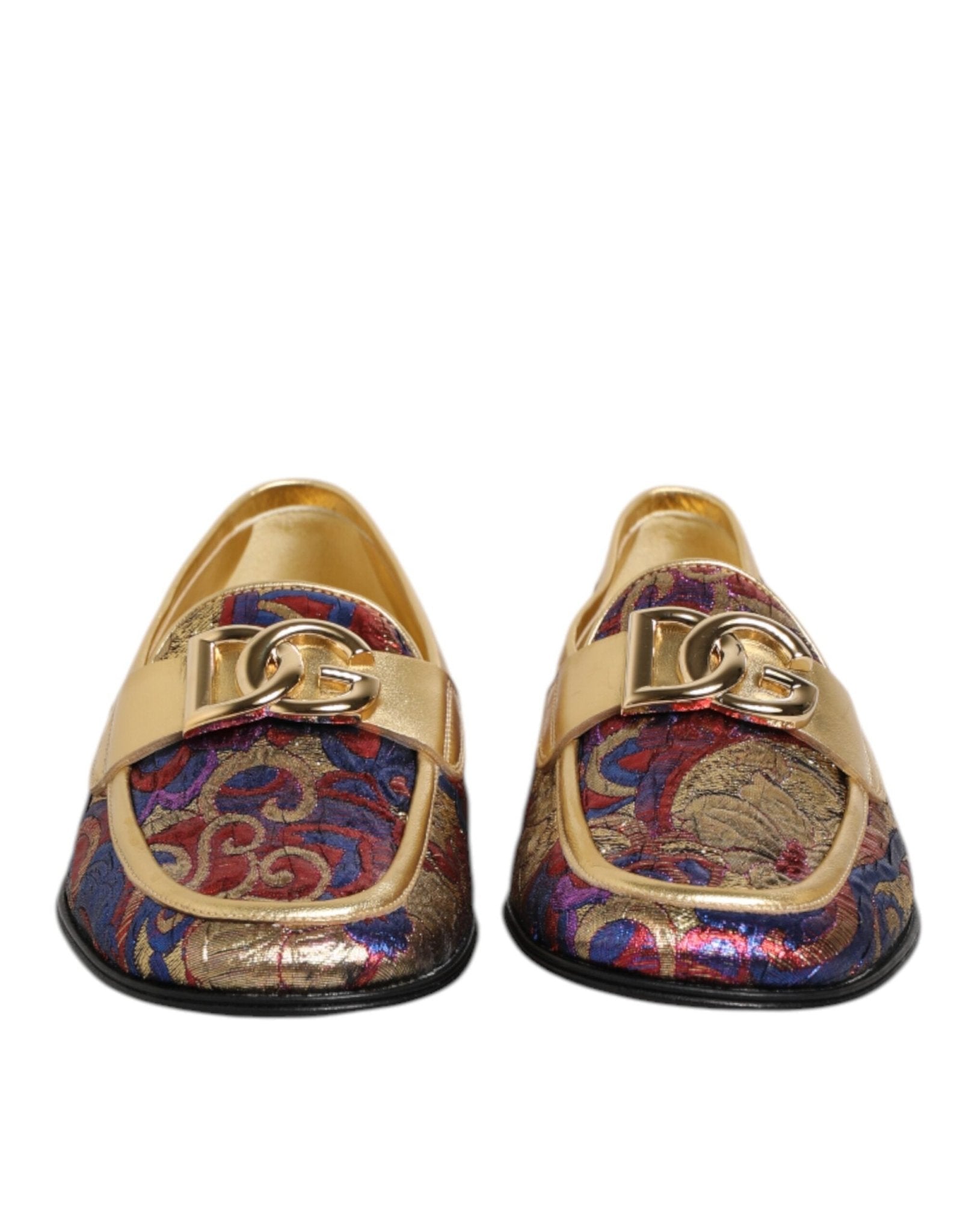 Dolce & Gabbana Multicolor Jacquard Gold DG Logo Loafer Shoes – EU39/US6 par Dolce & Gabbana | Disponible sur Sandy Store ByNet