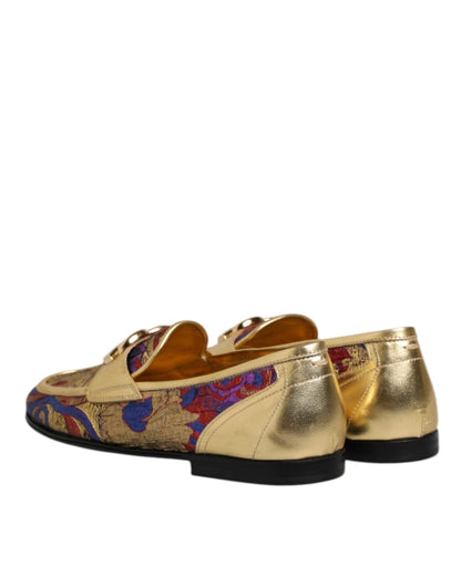Dolce & Gabbana Multicolor Jacquard Gold DG Logo Loafer Shoes – EU39/US6 par Dolce & Gabbana | Disponible sur Sandy Store ByNet