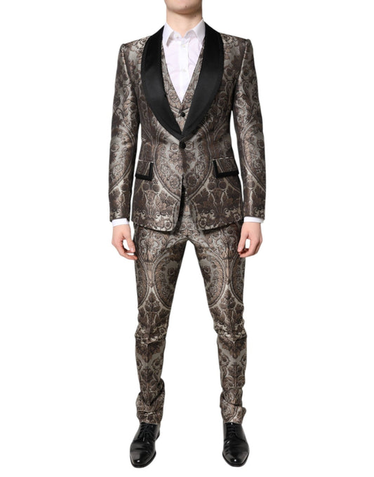 Dolce & Gabbana Multicolor Jacquard Single Breasted 3 Piece Suit – IT46 | S par Dolce & Gabbana | Disponible sur Sandy Store ByNet